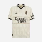 Camisa Quatro do Milan Branca Gola Polo 2024 Jogador Masculina