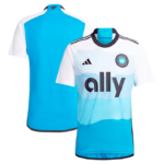 Camisa Titular Charlotte FC Branca/Azul 2024/25 Masculina