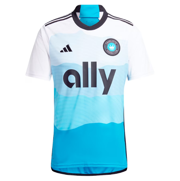 Camisa Titular Charlotte FC Branca/Azul 2024/25 Masculina Camisa Titular Charlotte FC Branca/Azul 2024/25 Masculina