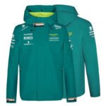 Jaqueta de Frio Aston Martin F1 Team Verde Com Capuz