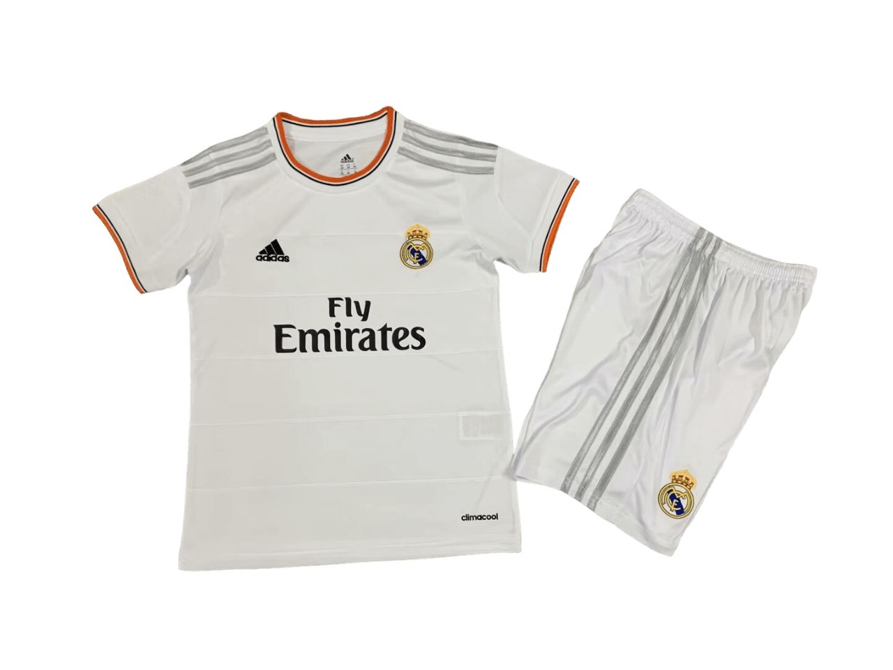 Kit Infantil Real Madrid Home Branca 2013/14 Unissex Kit Infantil Real Madrid Home Branca 2013/14 Unissex