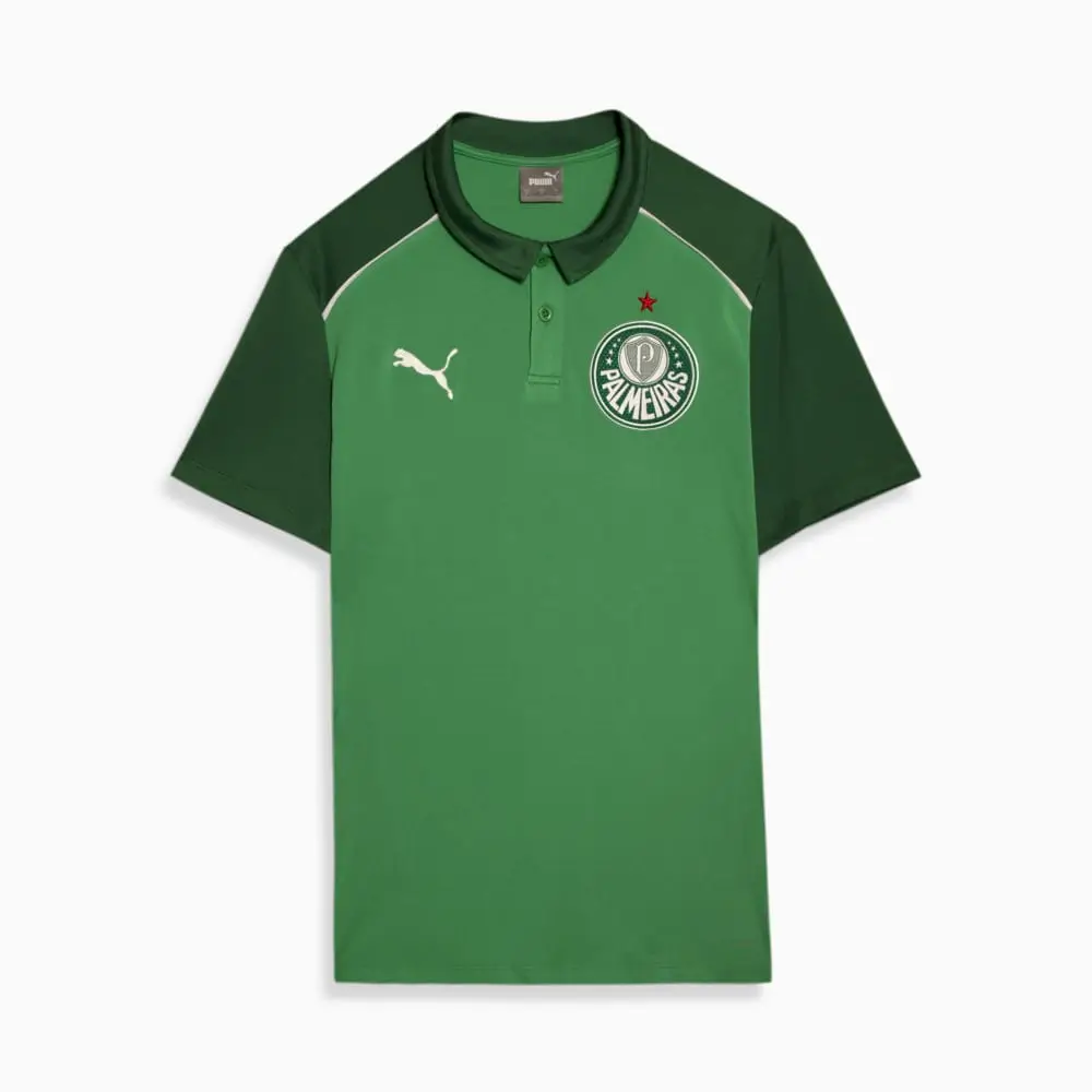 Camisa Palmeiras Casual Verde Escuro Gola Polo 2024/25 Masculina Camisa Palmeiras Casual Verde Escuro Gola Polo 2024/25 Masculina