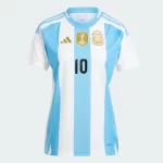 Camisa Argentina I Home Branca Messi #10 2024/25 Feminina
