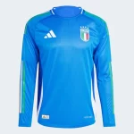 Camisa Itália Azul Home I Manga Longa 2024/25 Jogador