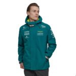 Jaqueta de Frio Aston Martin F1 Team Verde Com Capuz