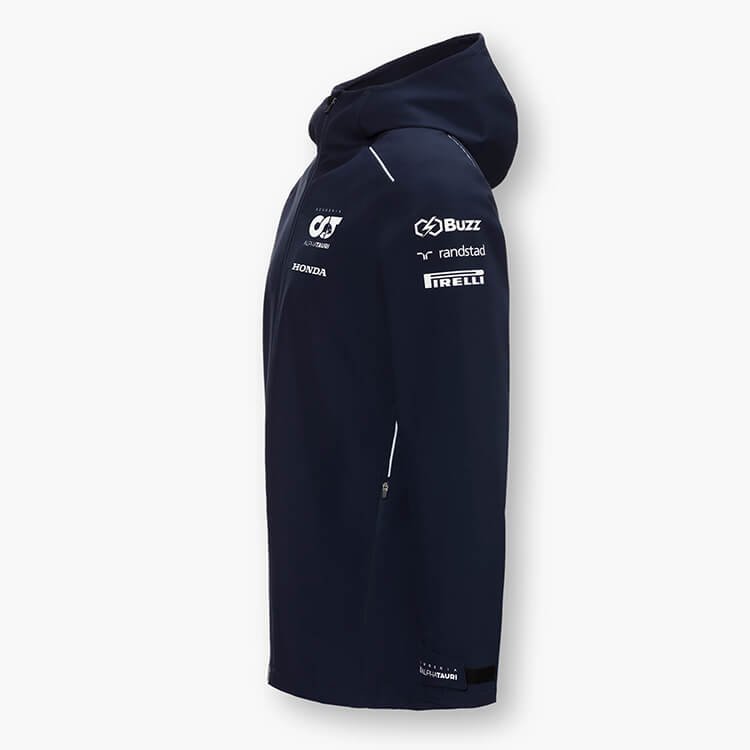 Jaqueta de Frio Scuderia AlphaTauri F1 Team Azul Escuro Com Zíper e Capuz Jaqueta de Frio Scuderia AlphaTauri F1 Team Azul Escuro Com Zíper e Capuz