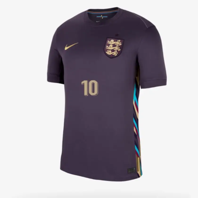 Camisa Inglaterra Bellingham #10 II Roxo 2024/25 Masculina Camisa Inglaterra Bellingham #10 II Roxo 2024/25 Masculina