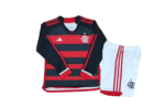 Kit Infantil Flamengo Manga Longa Vermelho 2024/25 Unissex