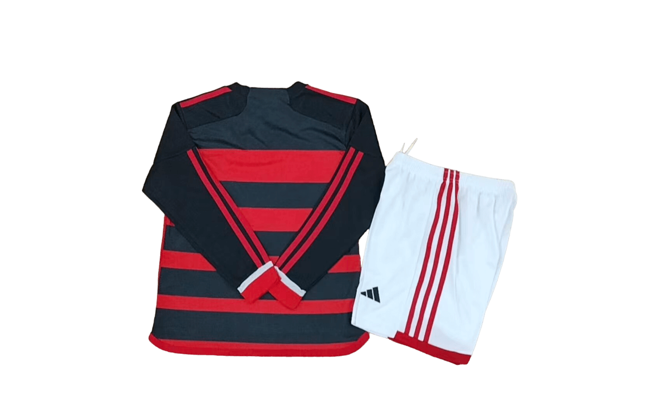 Kit Infantil Flamengo Manga Longa Vermelho 2024/25 Unissex Kit Infantil Flamengo Manga Longa Vermelho 2024/25 Unissex
