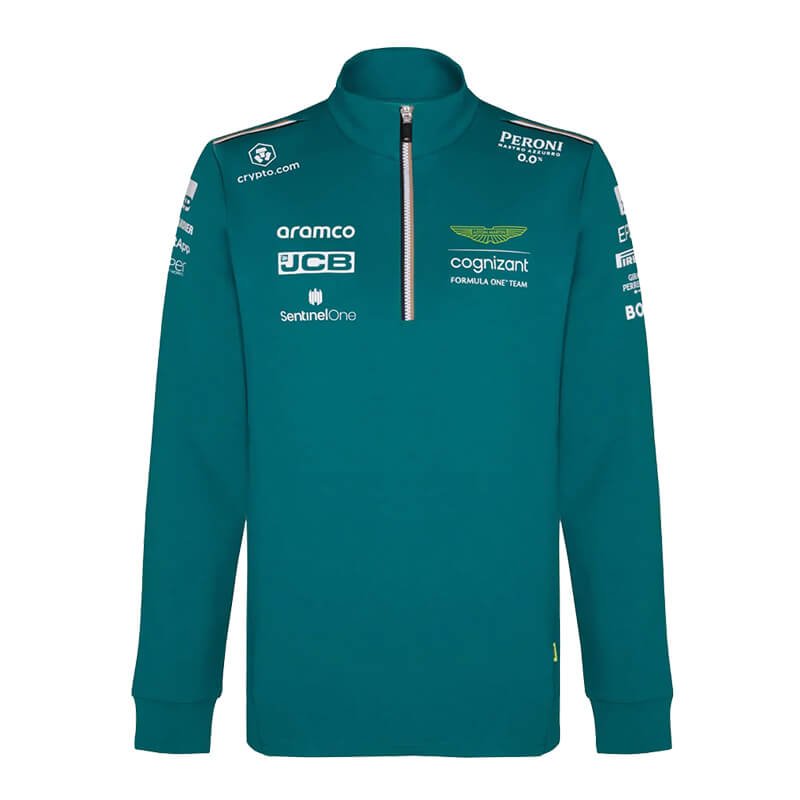 Jaqueta Sueter Aston Martin F1 Team Verde Com Zíper Jaqueta Sueter Aston Martin F1 Team Verde Com Zíper