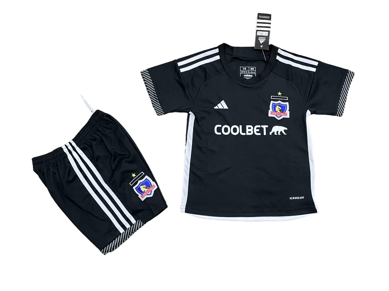 Kit Infantil Colo Colo Preta Away II 2024/25 Unissex Kit Infantil Colo Colo Preta Away II 2024/25 Unissex