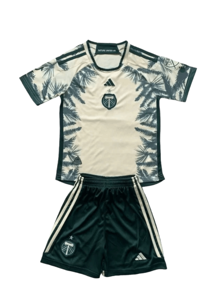 Kit Infantil Reserva Portland Timbers Branca/Verde 2024/25 Unissex