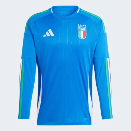 Camisa Itália Azul Home I Manga Longa 2024/25 Masculina
