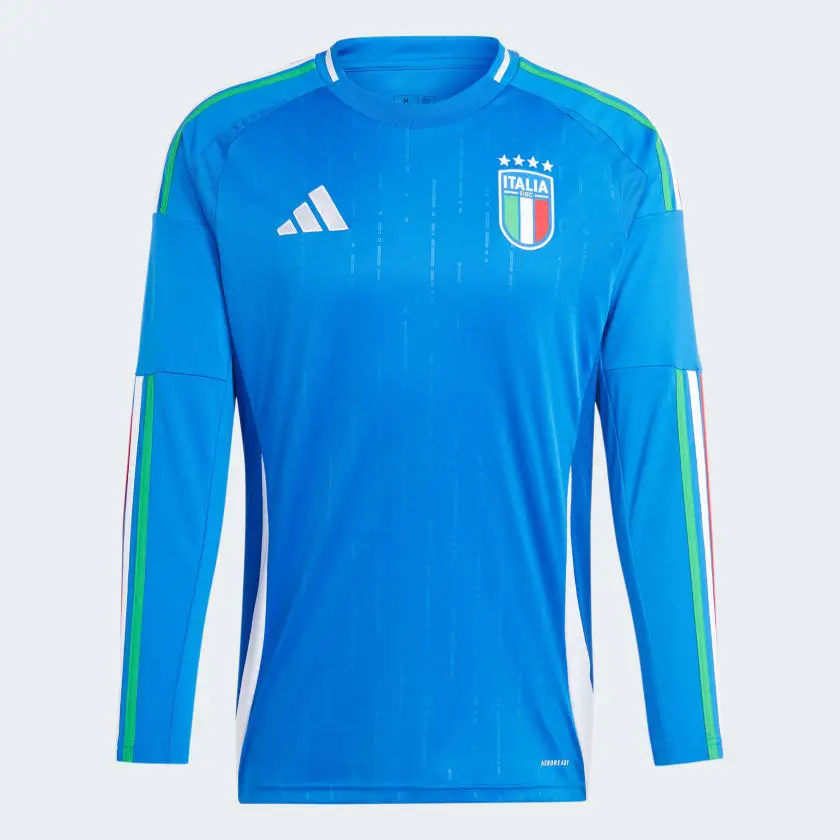 Camisa Itália Azul Home I Manga Longa 2024/25 Masculina Camisa Itália Azul Home I Manga Longa 2024/25 Masculina