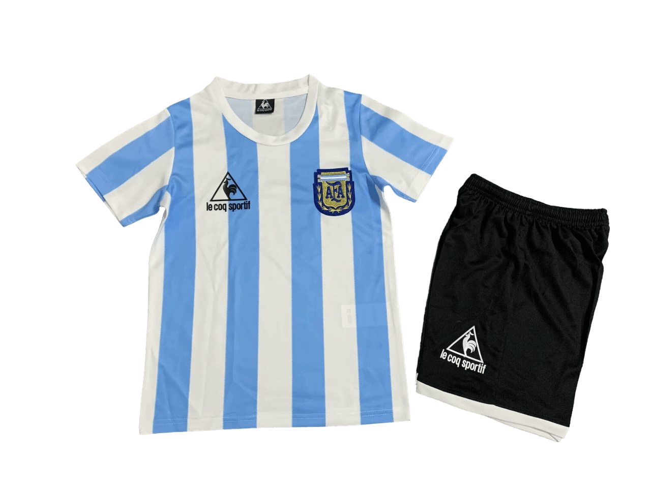 Kit Infantil Argentina 1986 Home Azul/Branca Retrô Unissex Kit Infantil Argentina 1986 Home Azul/Branca Retrô Unissex