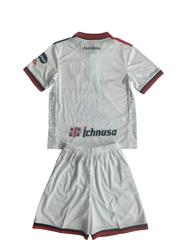 Kit Infantil Cagliari Branca Away II 2024/25 Unissex Kit Infantil Cagliari Branca Away II 2024/25 Unissex