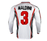 Camisa Ac Milan Branca Away 1997/98 Manga Longa Masculina