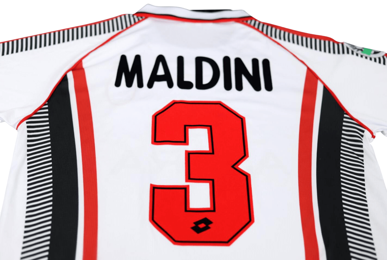 Camisa Ac Milan Branca Away 1997/98 Masculina MALDINI 3 Camisa Ac Milan Branca Away 1997/98 Masculina MALDINI 3