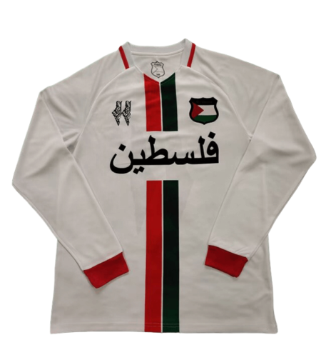 Camisa Palestina Branca Manga Longa 2024/25 Masculina