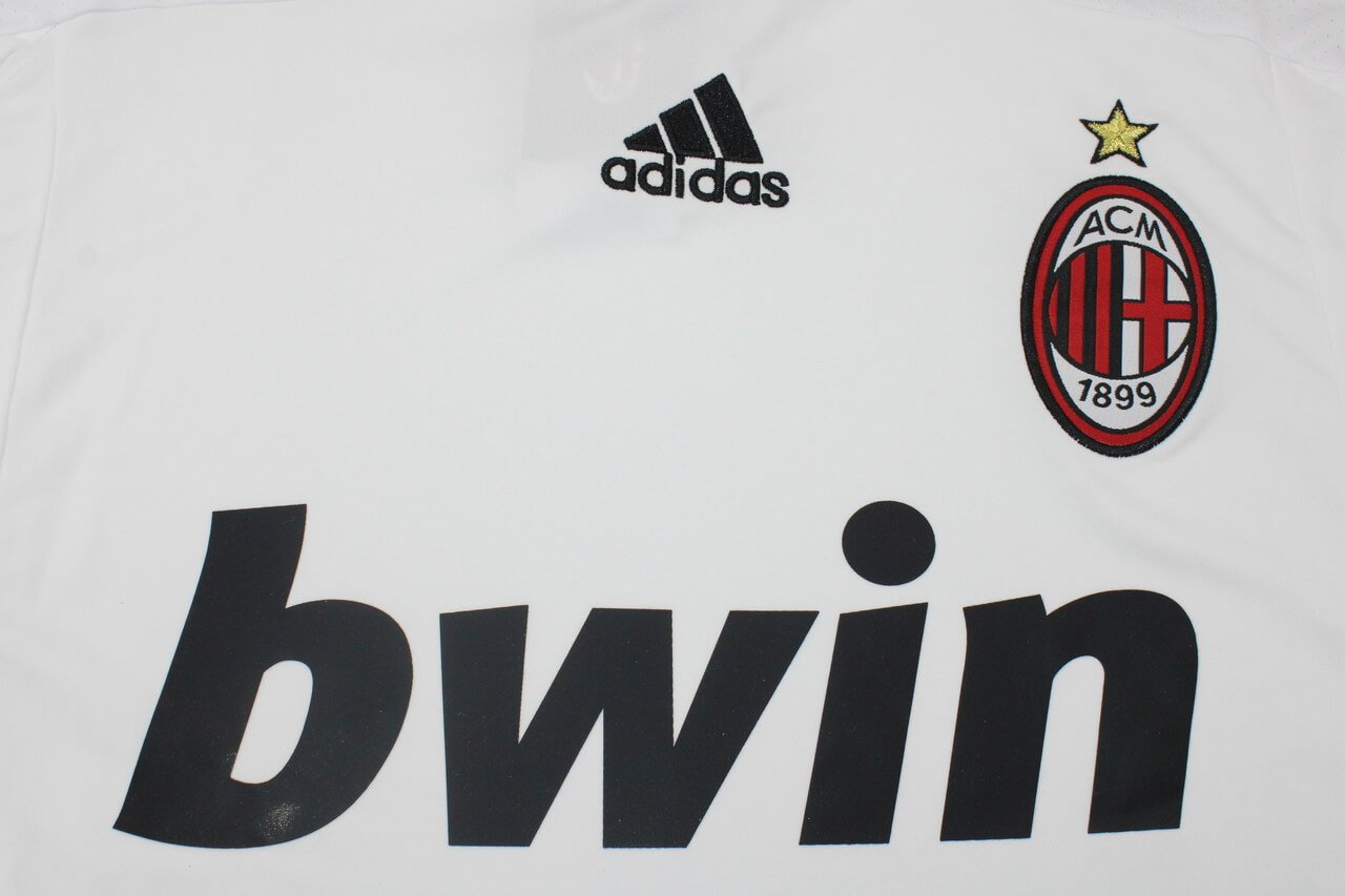 Camisa Ac Milan Branca Away UCL RONALDINHO #80 2009 Camisa Ac Milan Branca Away UCL RONALDINHO #80 2009