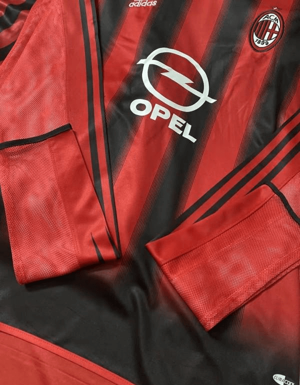Camisa Ac Milan Home Manga Longa Vermelha I 2004/05 Camisa Ac Milan Home Manga Longa Vermelha I 2004/05