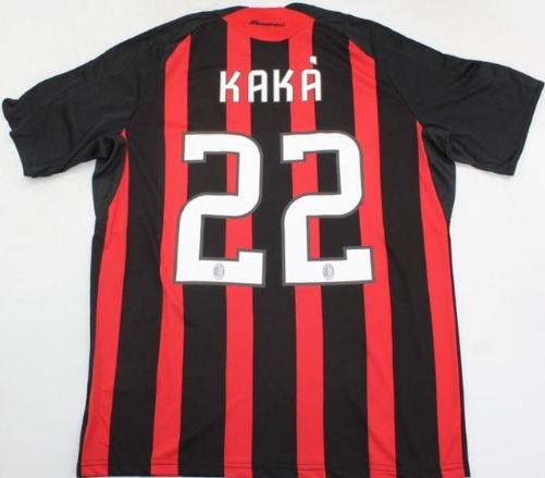 Camisa Ac Milan Home Vermelha I2008/09 Masculina kaká 22 Camisa Ac Milan Home Vermelha I2008/09 Masculina kaká 22
