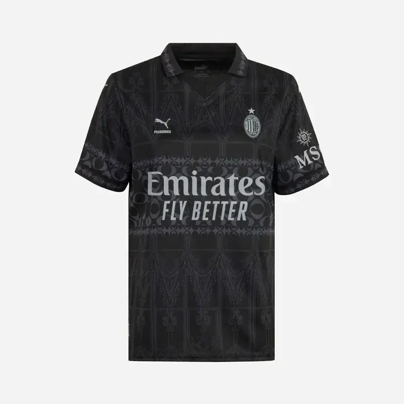 Camisa Quatro Milan Preta Feminina 2023/24 Camisa Quatro Milan Preta Feminina 2023/24