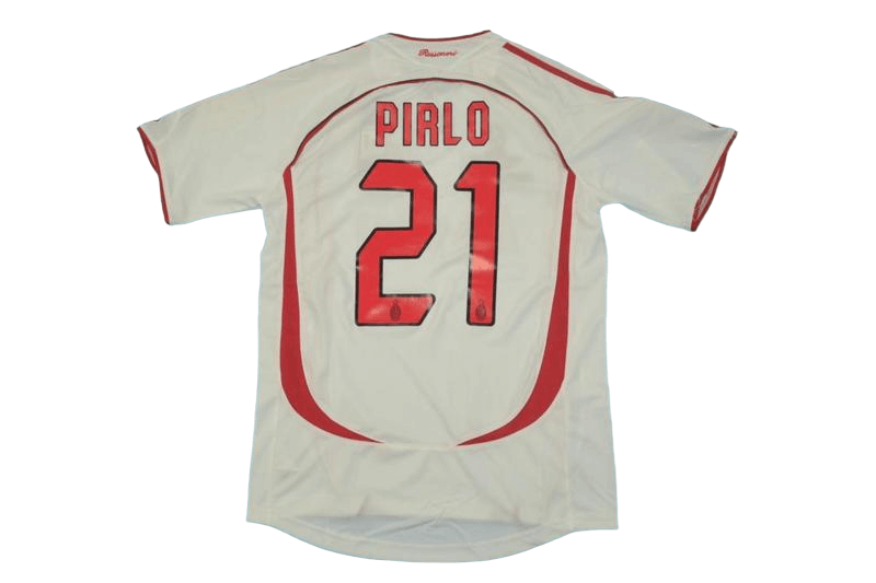 Camisa Ac Milan Branca Away Final Ucl 2006/07 Masculina PIRLO 21 Camisa Ac Milan Branca Away Final Ucl 2006/07 Masculina PIRLO 21