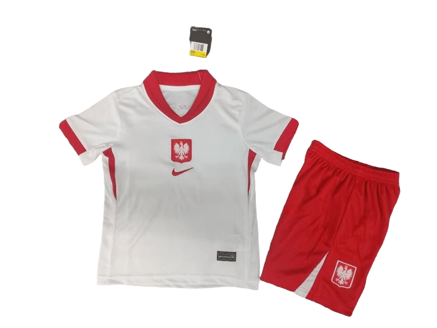 Kit Infantil Polônia Branca I Home 2024/25 Unissex Kit Infantil Polônia Branca I Home 2024/25 Unissex