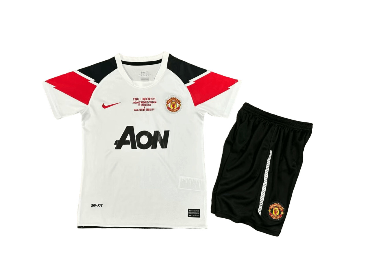 Kit Infantil Manchester United Branca II 2010 Unissex Kit Infantil Manchester United Branca II 2010 Unissex