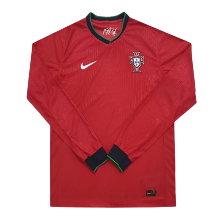 Camisa Portugal I Vermelha Home Manga Longa 2024/25 Jogador