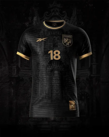 Camisa Panamá Preta com Dourado Homenagem 2024/25 Masculina