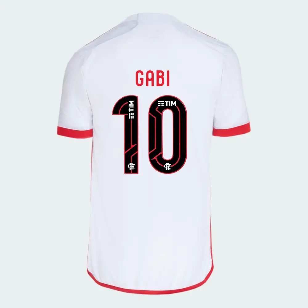 Camisa Flamengo Do Gabi #10 Branca Reserva 2024/25 Masculina Camisa Flamengo Do Gabi #10 Branca Reserva 2024/25 Masculina