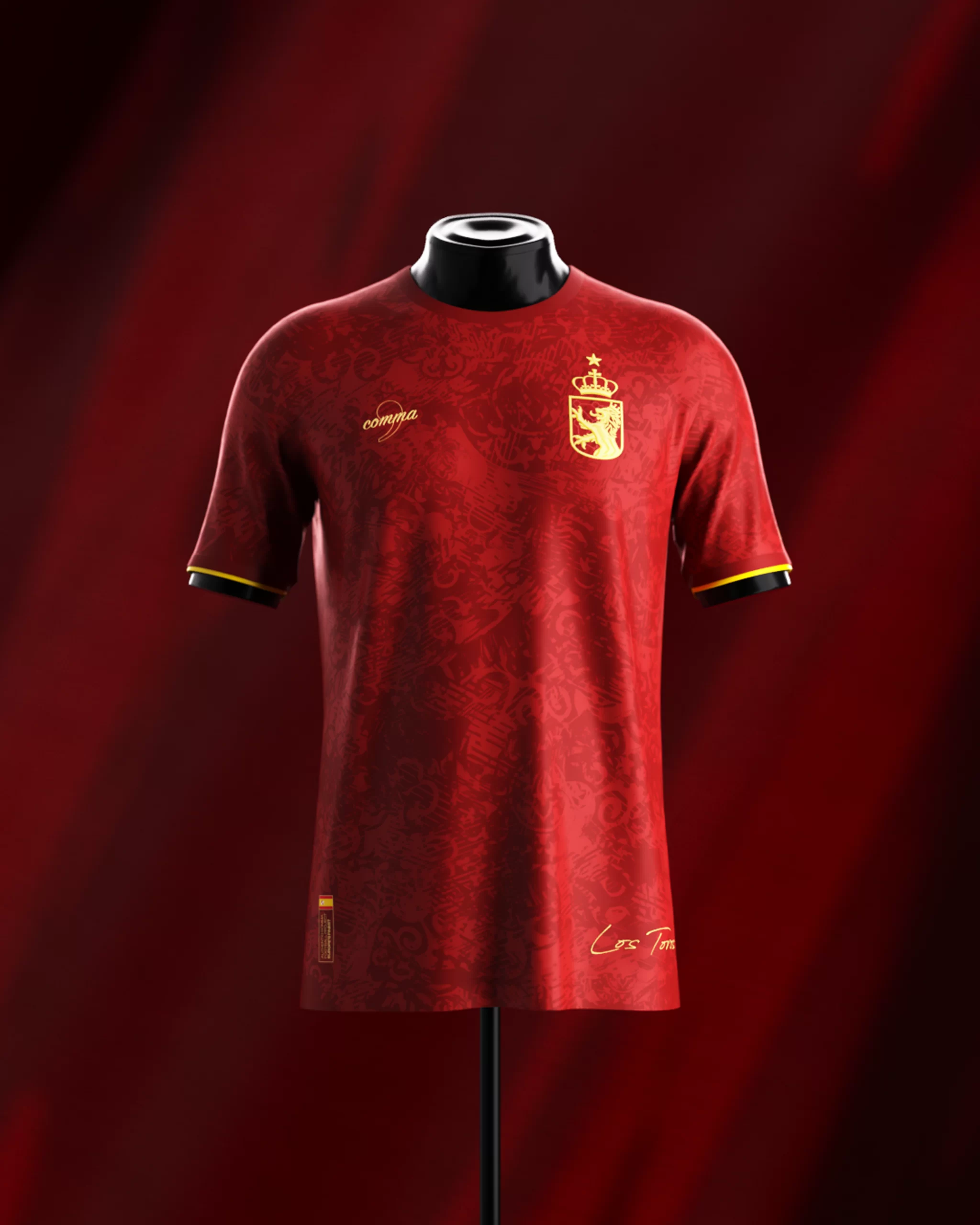 Camisa Espanha "Los Toros" Vermelha Commafootball 2024/25 Masculina Camisa Espanha "Los Toros" Vermelha Commafootball 2024/25 Masculina