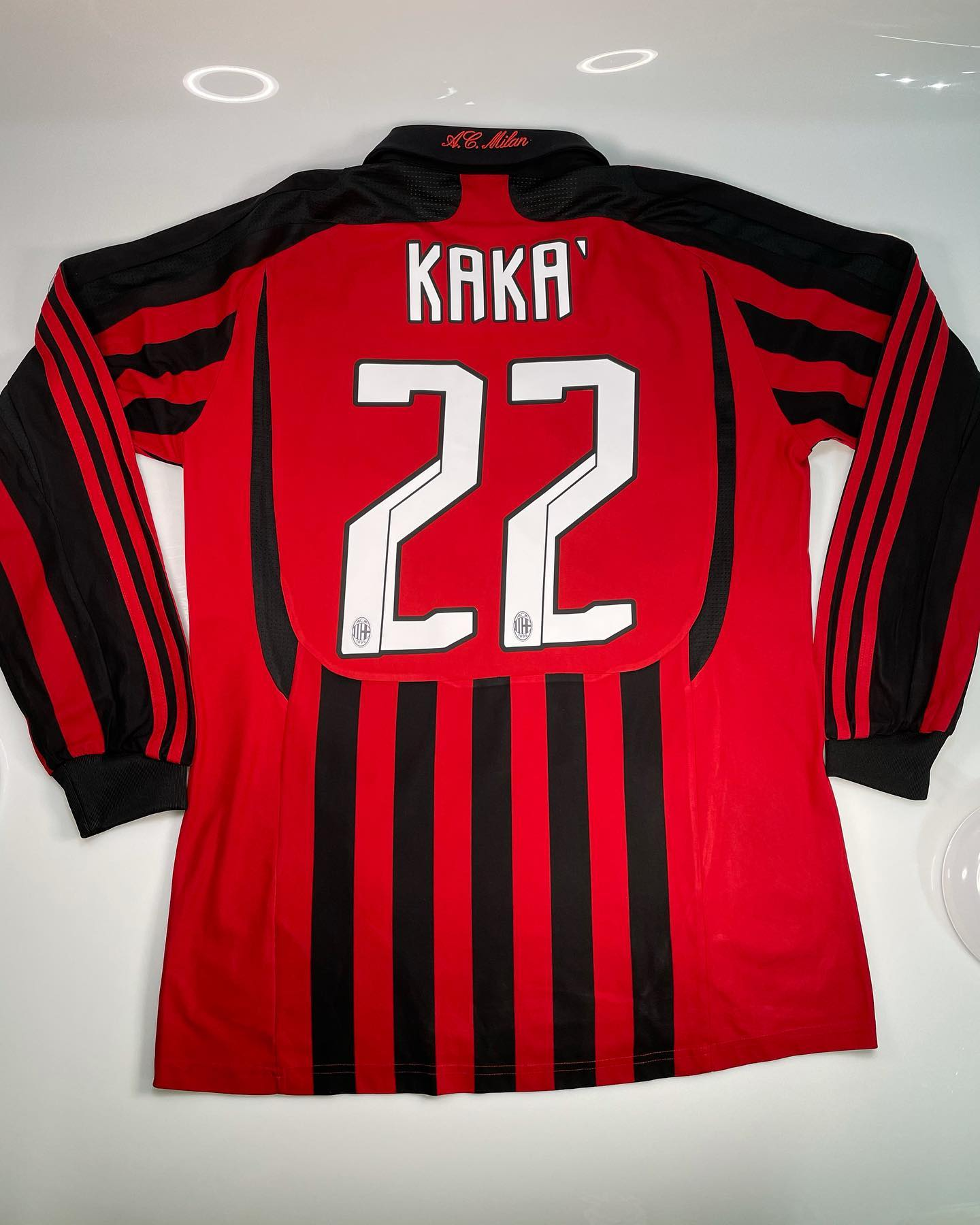 Camisa Ac Milan Home Vermelha I 2007/08 Manga Longa kaká 22 Camisa Ac Milan Home Vermelha I 2007/08 Manga Longa