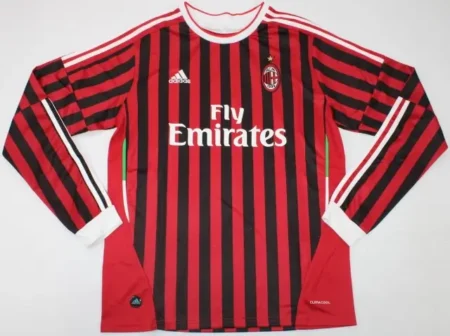 Camisa Ac Milan Home Manga Longa Vermelha I  2011/12 Masculina