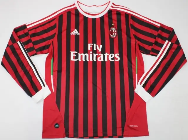 Camisa Ac Milan Home Manga Longa Vermelha I 2011/12 Masculina Camisa Ac Milan Home Manga Longa Vermelha I 2011/12 Masculina