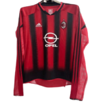 Camisa Ac Milan Home Manga Longa Vermelha I 2004/05