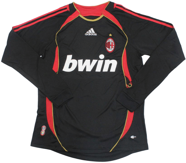 Camisa Ac Milan Home Preta Third III 2006/07 Manga Longa Camisa Ac Milan Home Preta Third III 2006/07 Manga Longa