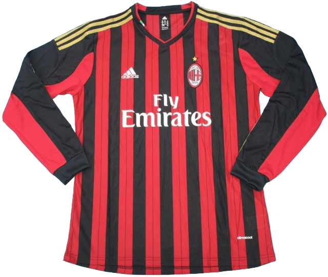 Camisa Ac Milan Home Manga Longa Vermelha I 2013/14 Masculina Camisa Ac Milan Home Manga Longa Vermelha I 2013/14 Masculina