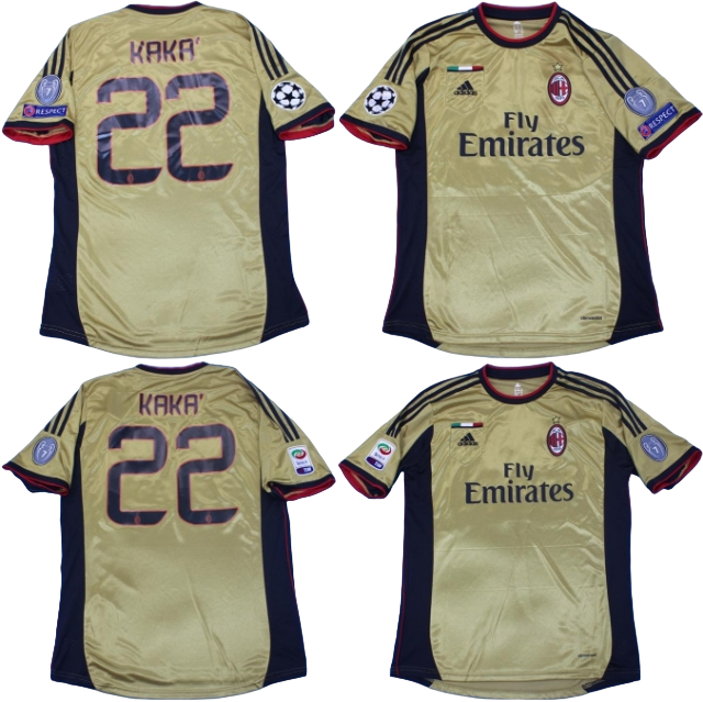 Camisa Ac Milan Third III Dourada Season 2013/14 Masculina kaká 22 Camisa Ac Milan Third III Dourada Season 2013/14 Masculina kaká 22