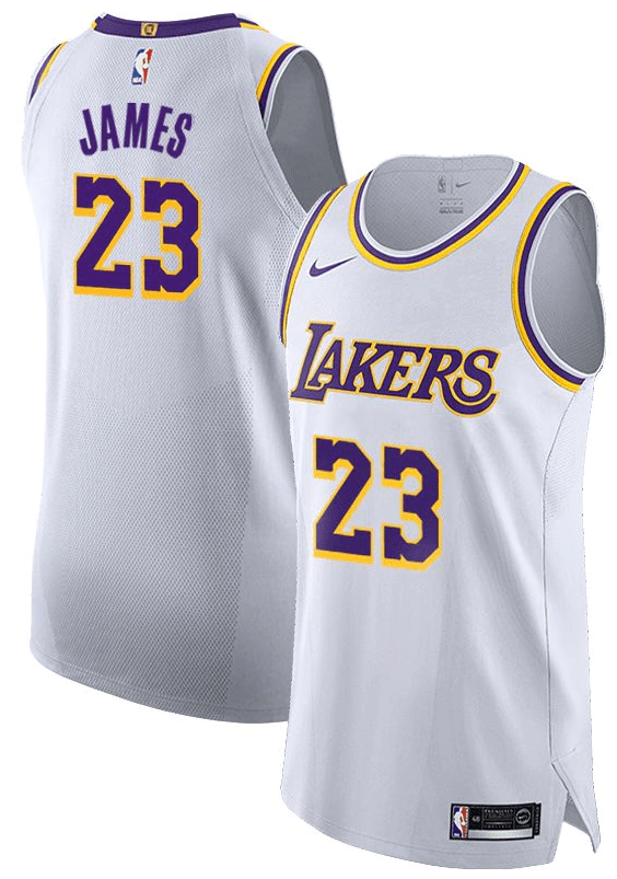 Regata AUTHENTIC - Los Angeles Lakers - Branca - JAMES #23 Regata AUTHENTIC - Los Angeles Lakers - Branca - JAMES #23