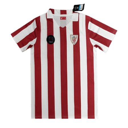 Camisa Athletic Bilbao Home I  Branca/Vermelha 1984 Masculina