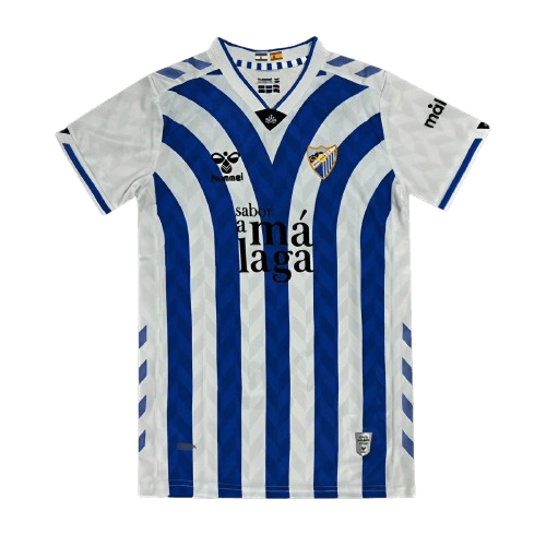 Camisa Málaga Especial Branca/Azul Concept 2024/25 Masculina Camisa Málaga Especial Branca/Azul Concept 2024/25 Masculina
