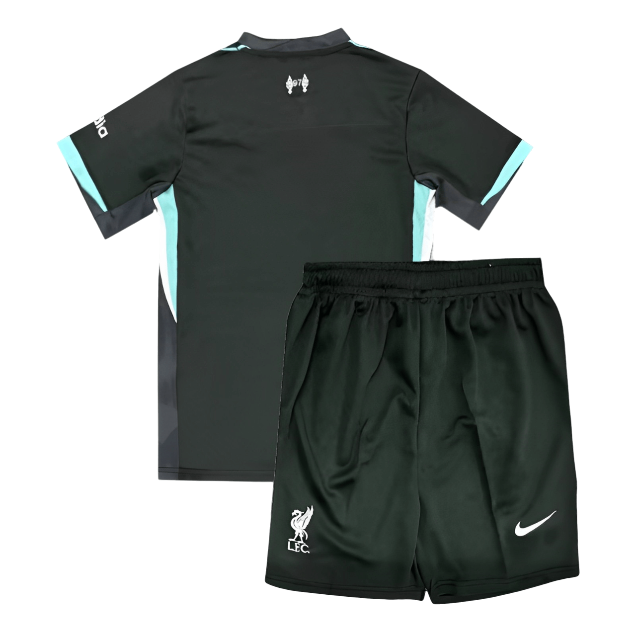 Kit Infantil Liverpool Preta Away II 2024/25 Unissex Kit Infantil Liverpool Preta Away II 2024/25 Unissex