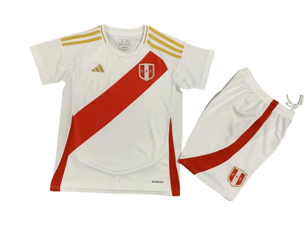 Kit Infantil Peru Branca Home I 2024/25 Unissex Kit Infantil Peru Branca Home I 2024/25 Unissex