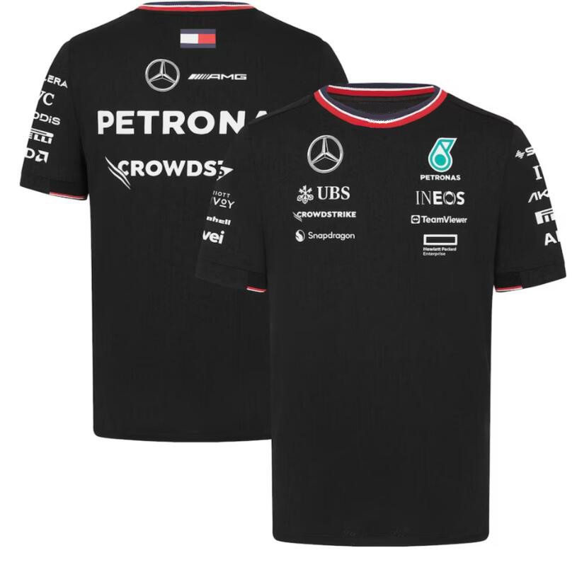 Camiseta Mercedes AMG Petronas F1 2024 Preta Team Driver Camiseta Mercedes AMG Petronas F1 2024 Preta Team Driver