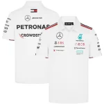 Camiseta Polo Mercedes AMG Petronas F1 2024 Branca Team Driver