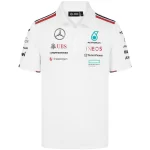 Camiseta Polo Mercedes AMG Petronas F1 2024 Branca Team Driver