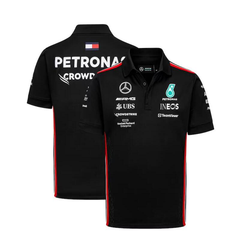 Camiseta Polo Mercedes AMG Petronas F1 2023 Preta Team Driver Camiseta Polo Mercedes AMG Petronas F1 2023 Preta Team Driver